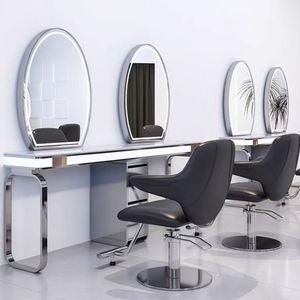 Estación de Espejo Moderna para Salón de Belleza con Mesa, Espejo Comercial para Peluquería y Estilismo, Mueble para Salón de Belleza - Product Image 3