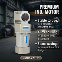 JIUHONG 150W 150K Motor Induksi AC Satu Fasa 220V Kompak Sudut Kanan Poros Padat Berongga Torsi Tinggi Tahan Tetes dengan Gear