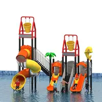 かわいい装飾ウォータースライドプール子供遊び場スライドキッズゲーム水泳プールウォータースライドコマーシャル
