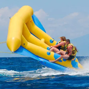 ¡Fabuloso! Barco inflable de plátano de alta calidad, pez volador, juegos acuáticos, flyfish, fabricado en Xiamen W3019