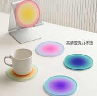 Sous-verres en acrylique à changement progressif de couleur, sous-verres isolants thermiquement, sous-verres anti-brûlure pour la maison, sous-verres de bureau