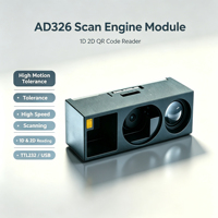 AD326 Scanner de codes-barres intégré ultra-compact 1g à obturateur global, haute tolérance au mouvement, USB TTL232, pour équipement industriel, en stock, garantie 1 an