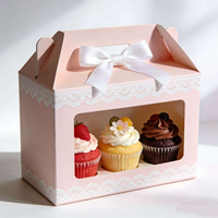 Pochettes en papier kraft pour pâtisseries, emballage individuel avec fenêtre transparente, pour donuts, mini-gâteaux, tranches de tarte, desserts, friandises, recyclées