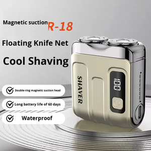 Mini rasoir électrique portable pour hommes, charge rapide, compact, double lame, étanche IPX5, lavable, rasoir rotatif rechargeable par USB, pour la barbe - Product Image 5