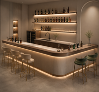 Table de bar moderne en acier en forme de L, pliable, résistante à l'eau, durable, écologique, facile à nettoyer, pour usage commercial et domestique