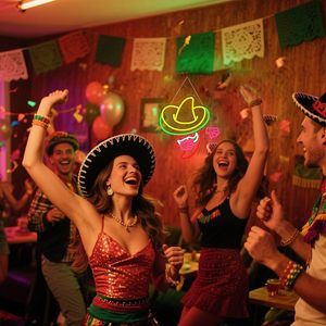 Luces de Neón Mexicanas Cinco de <span class=keywords><strong>Mayo</strong></span>, Decoración de Pared LED Vintage para Bares, Fiestas, Letreros de Neón Personalizables con Alimentación USB - Product Image 6