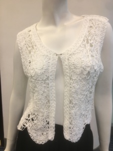 Suéter cárdigan de mujer de ganchillo floral vintage con cierre de un solo pecho ropa de <span class=keywords><strong>playa</strong></span> con agujero calado con logotipo frontal - Product Image 5