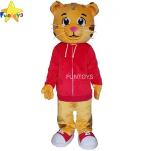 Funtoys Aangepaste Bruin Daniel Tiger Animal Cartoon Mascotte Kostuum Cosplay Fursuit Fancy Dress Voor Volwassen