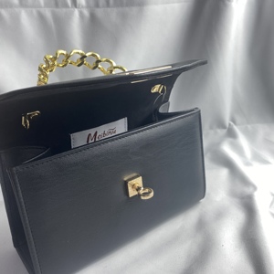 Catena quadrata con motivo a mezza luna in pelle <span class=keywords><strong>nera</strong></span> oro chiaro decorata con fodera alla moda borse <span class=keywords><strong>da</strong></span> <span class=keywords><strong>sera</strong></span> classiche Casual - Product Image 6