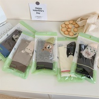 Nouveautés Automne/Hiver 2024 Chaussettes en coton antidérapantes pour femmes Tendance Instagram Style japonais Mignonnes Motifs de chats et d'ours de dessin animé