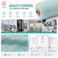 Fil fantaisie en velours doré 7NM, mélange de laine, coton, nylon, polyester et fil métallique de luxe pour tricot à la main et à la machine OEM/ODM