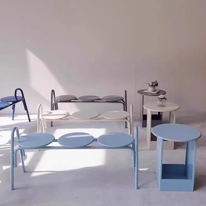 Elegante Set di Mobili <span class=keywords><strong>da</strong></span> Esterno Coreani in Crema, Resistenti alle Intemperie e Sostenibili - <span class=keywords><strong>Panca</strong></span> e Tavolo Lungo per Patio, Terrazza e <span class=keywords><strong>Giardino</strong></span> - Product Image 3