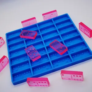 Atacado epóxi dominó set-Molde de resina de silicone, conjunto completo de 28 peças de 1 cm de espessura