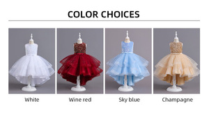 Robe de princesse moelleuse personnalisée en usine, robe de mariée pour demoiselle d'honneur, robe de soirée pour enfants pour défilé et piano, vente en gros - Product Image 6