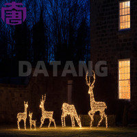Grand motif lumineux en forme de renne 3D LED, indice de protection IP65, pour affichage en centre commercial et décorations de Noël extérieures.