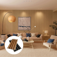 Panneau décoratif intérieur de 24 mm avec rainures en grain de bois 3D, revêtements muraux en WPC imperméables, panneaux muraux en WPC cannelés modernes