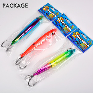 DORISEA Esca da <span class=keywords><strong>Pesca</strong></span> Stampata per Acque Profonde, Colorata in Plastica con Doppio Amo per Sgombro, Tonno, Squalo, <span class=keywords><strong>Spigola</strong></span> 15g 23g 26g 40g 44g - Product Image 4