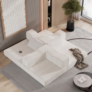 Divano letto convertibile da 80 pollici con 2 cuscini, divano pieghevole <span class=keywords><strong>a</strong></span> 3 posti e materasso matrimoniale, divano letto combinabile fai da te - Product Image 2