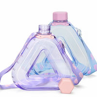 Bouteille d'eau en plastique écologique sans BPA de qualité alimentaire de 500 ml pour enfants, avec poignée, motif dessin animé, anti-fuite, résistante à l'ébullition