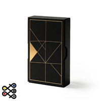 Matte Black High-End Waterproof Drawer Card Box with Gold Foil Geometric Pattern Sponge Lining for Business Cards Gift Packaging