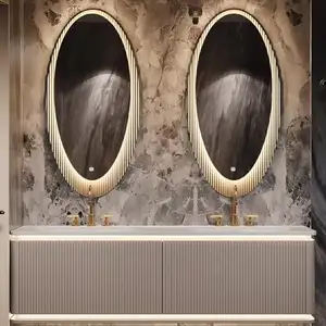 Nuovo servizio oem salvaspazio multi funzionale master led specchio sinterizzato in pietra controsoffitto bagno armadietto di stoccaggio