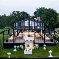 Grande Tente de Réception Commerciale de Luxe Transparente pour Mariages et Événements, Atrium, Orangerie, pour 50 à 300 Personnes