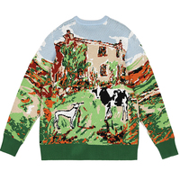 Pull-Over d'Hiver en Maille Jacquard pour Hommes, Personnalisable avec Logo FEO, en Coton Tricoté Décontracté, Col Rond Personnalisé
