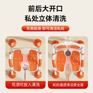 Folding <b>Bathroom</b> <b>Stool</b> For Seniors Non Slip Shower Seat With Backrest Orange Color YC751 - Product Image 4