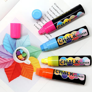 Rotuladores de pizarra líquida de 15mm, marcador de <span class=keywords><strong>pintura</strong></span> seca de <span class=keywords><strong>tiza</strong></span> de 8 colores con punta de pincel plano para escribir superficie de vidrio metálico, nuevo diseño - Product Image 1