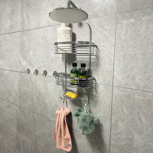 Khay Treo Phòng Tắm 3 Tầng Bán Sỉ Tốt Nhất Khay Sắp Xếp Đựng Đồ Phòng Tắm Bằng Kim Loại Đặc Biệt Màu Bạc Crôm Kèm Giá Đựng Xà Phòng - Product Image 2