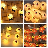 Guirlandes lumineuses LED pour Halloween, décorations d'intérieur et d'extérieur, fonctionnant sur piles, mini guirlandes lumineuses LED pour Halloween