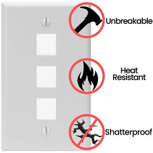 Plaque murale Keystone 3 ports, profil bas, simple, avec trou de taille standard pour insert modulaire - Product Image 5