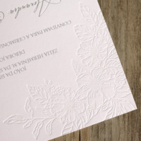 Suite d'invitations de mariage en papier épais à motif floral gaufré personnalisé, carte d'invitation à fleurs avec enveloppe pour mariage et baptême