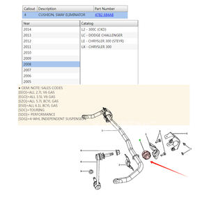 Buje de barra estabilizadora delantera 4782684AB para <span class=keywords><strong>Dodge</strong></span> <span class=keywords><strong>Challenger</strong></span> Charger Chrysler 300 2005-2014 04782684AB Chrysler 300C / 4782684 - Product Image 6