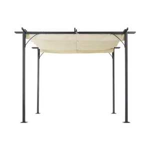 현대 3x3x2.4M 철 정원 Pergola 야외 Sunspelcer 개폐식 캐노피 파빌리온 공원 간이 텐트 사용 야외 가구 - Product Image 3