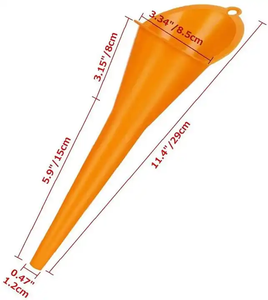 Corong oli plastik Universal leher panjang, corong pengisian bahan bakar sepeda motor otomatis untuk alat pengisi - Product Image 2