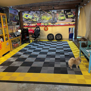 Dalles de sol modulaires emboîtables PP Garage Grille, stabilisées aux UV, anti-huile, installation facile pour atelier et parking - Product Image 2