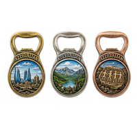 Imán de nevera de metal personalizado de Azerbaiyán, abridor de botellas impreso en 3D de aleación de zinc, recuerdos de viaje al por mayor OEM