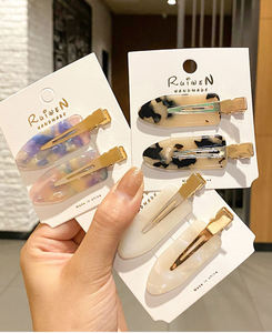 Horquilla de pico de pato de alta calidad para mujer con pinza de cuerno puntiaguda, horquillas de moda de gran tamaño, horquillas de Metal de acetato coloridas - Product Image 2