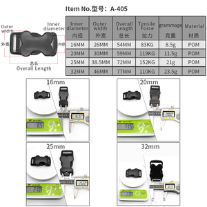 Fibbia a Sgancio Laterale Curva 15mm 20mm 25mm 32mm per Collare per Cani, Chiusura in Plastica a Forma di Osso per Giubbotto Salvagente per Animali - Product Image 2