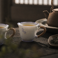 Tasse à café créative en céramique avec poignée latérale, bordure en forme de cœur, glaçure dégradée bleue, série Xi Wu, réutilisable, écologique, cadeau promotionnel