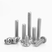 304 Stainless Steel Screw Cross Round Head Screw PM Machine Wire Cross Slot Pan Head Small Screw M2M3M4M5M6