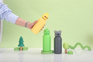 Gourde isotherme en métal à double paroi sans BPA avec couvercle en silicone alimentaire écologique en forme d'animal - Product Image 5