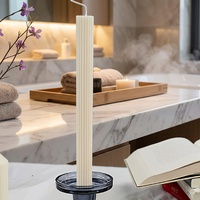 Bougie spirale côtelée blanche de style français, ornement de luxe pour la décoration intérieure de chambre, bougie bâton rayée