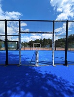 Terrain de padel en gazon artificiel mobile en acier AlwaysGreen Grass, 20x10m, plateforme surélevée temporaire et portable pour sports de plein air