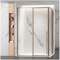 Paroi de douche en verre pour salle de bain, porte de douche sans cadre pour hôtel, porte de douche à charnières