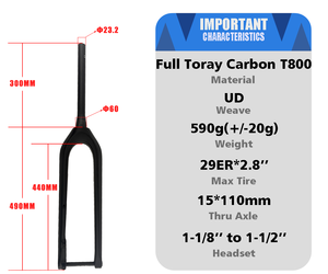 Lightrise New T700 <span class=keywords><strong>Carbon</strong></span> MTB ngã ba 29er thông qua trục cứng nhắc 110x15 mét tăng thẳng giảm dần sợi <span class=keywords><strong>carbon</strong></span> xe đạp leo núi ĐĨA PHANH - Product Image 3