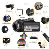 Youtube akışı için 4K profesyonel kamera WIFI dijital Video kamera Vlog kaydedici 16X Time-Lapse Webcam sabitleyici kamera