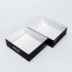 Coperchio a contrasto e scatola di Base confezione regalo in carta dura Logo personalizzato Premium nero bianco con biancheria intima in schiuma nera scatola di abbigliamento <span class=keywords><strong>donna</strong></span> LX - Product Image 4