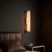 Applique murale moderne de luxe à LED en albâtre, blanc chaud 3500K, encastrée pour salle de bain